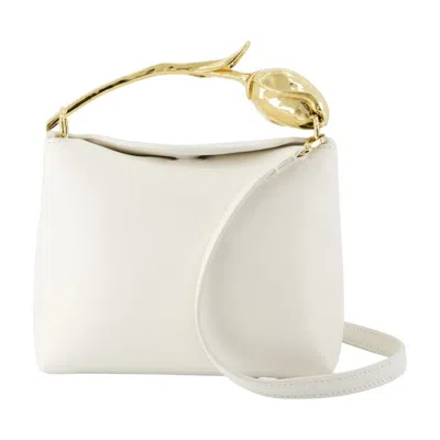 Erdem Mini Bloom Handbag With Gold-tone Floral Handle In White