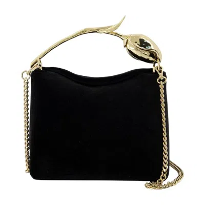 Erdem Mini Bloom Handbag With Sculptural Gold-tone Handle In Black