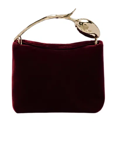 Erdem Mini Bloom Velvet Bag In Red