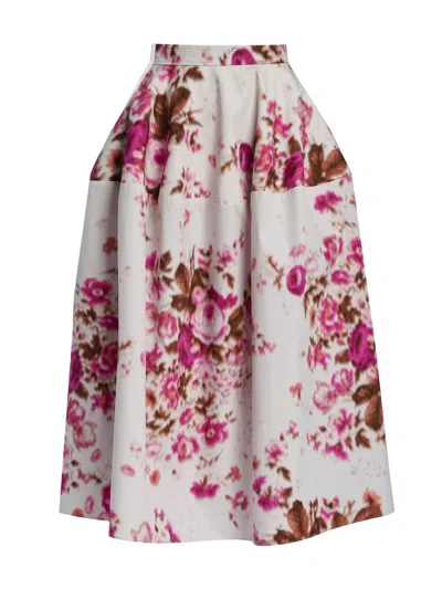 Erdem Mini Floral Skirt For Women In Pink