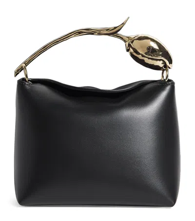 Erdem Mini Leather Bloom Top-handle Bag In Black