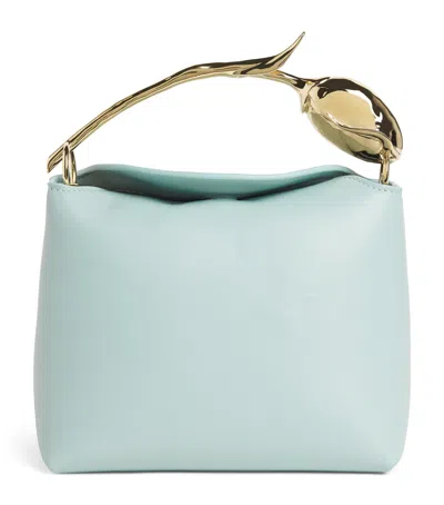 Erdem Mini Leather Bloom Top-handle Bag In Brown
