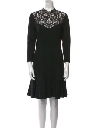 Pre-owned Erdem Mock Neck Knee-length Dress In Black