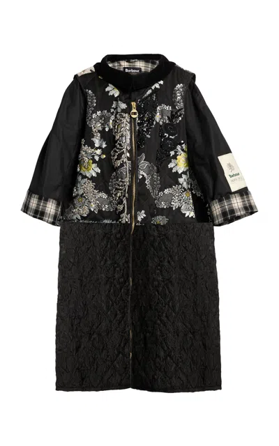 Erdem X Barbour Cotton Jacquard Coat In Black