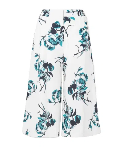 Erdem Mouna Floral Print Wide-leg Casual Pants In Multi