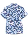 Erdem Buttoned-cuff Sleeves Floral Pattern Cotton Shirt In Blue