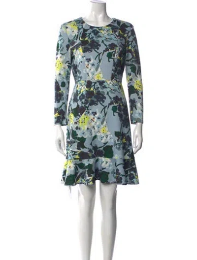 Pre-owned Erdem Neoprene Mini Dress In Blue