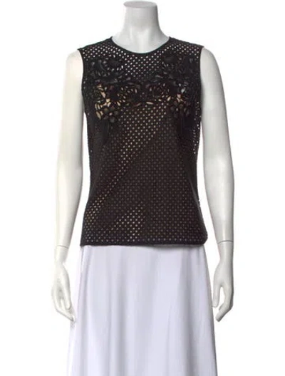 Pre-owned Erdem Nylon Lace Pattern Top In Black