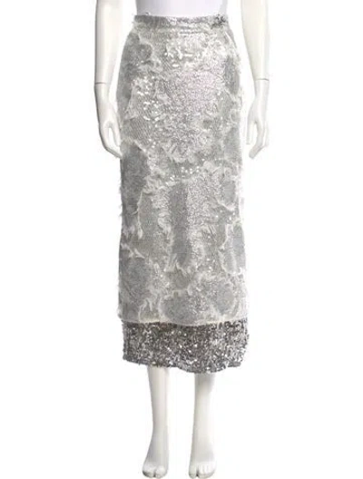 Pre-owned Erdem Nylon Midi Length Skirt W/ Tags In Multi