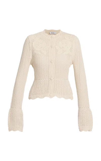 Erdem Open-stitch Knit Cotton Cardigan In Black