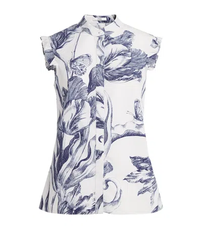 Erdem Organic Cotton Sleeveless Floral Blouse