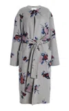 Erdem Oversized Belted Wool Coat In Grey