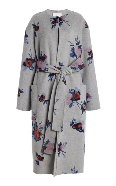 Erdem Oversized Belted Wool Coat In Grey