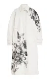Erdem Oversized Cotton Coat In Black,white