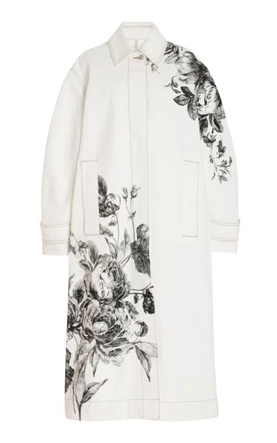 Erdem Oversized Cotton Coat In Neutrals