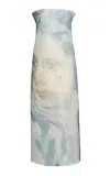 Erdem Painting-printed Organza Cocktail Dress In Multi