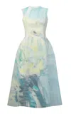 Erdem Painting-printed Sleeveless Cotton Midi Dress In Multi