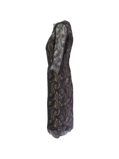 Pre-owned Erdem Paisley Lace Shift Dress In Black
