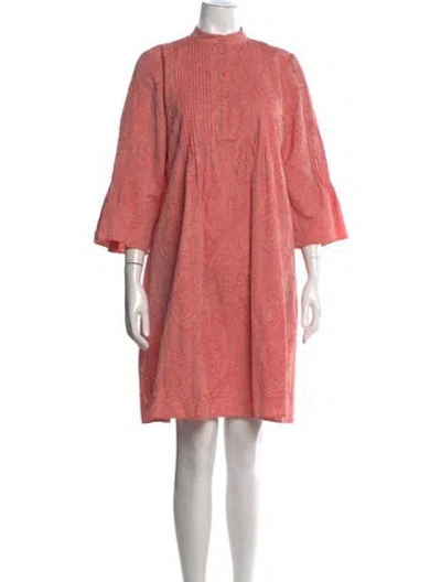 Pre-owned Erdem Paisley Print Mini Dress In Pink
