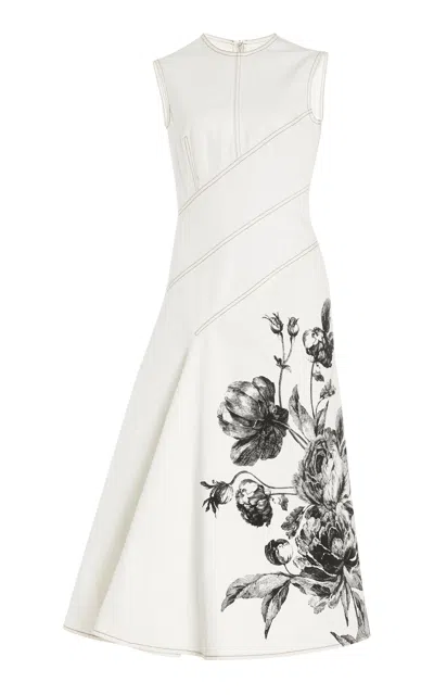 ERDEM PANELED COTTON MIDI DRESS