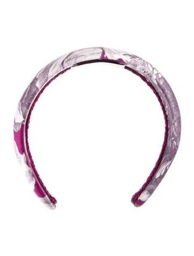 Pre-owned Erdem Pattern Print Headband In Purple