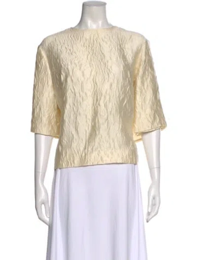 Pre-owned Erdem Patterned Crew Neck Blouse In White