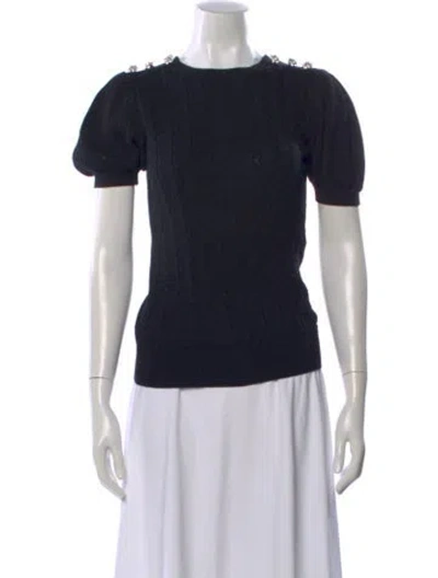 Pre-owned Erdem Patterned Crew Neck Sweater In Black