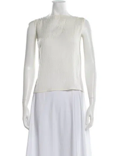Pre-owned Erdem Patterned Crew Neck Top In Neutrals