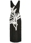 Erdem Patterned-jacquard Woven Midi Dress In Brown