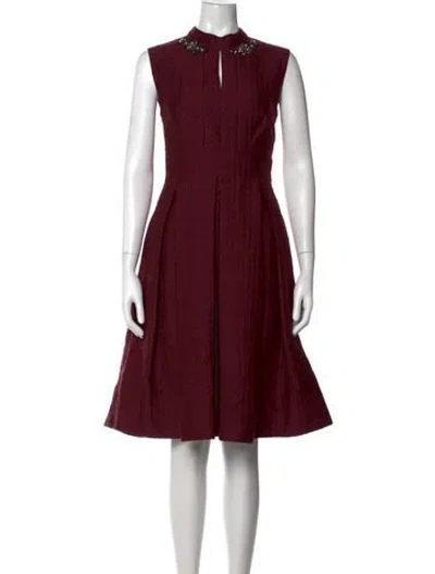 Pre-owned Erdem Patterned Knee-length Dress In Burgundy