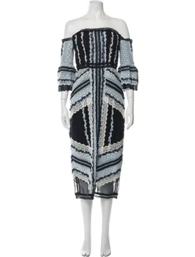 Pre-owned Erdem Patterned Midi Length Dress In Multicolor