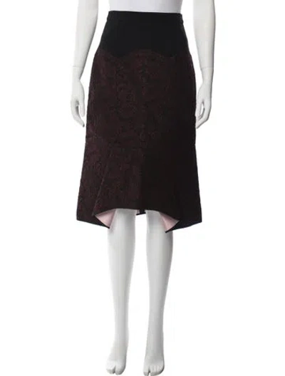 Pre-owned Erdem Patterned Midi Length Skirt W/ Tags In Black