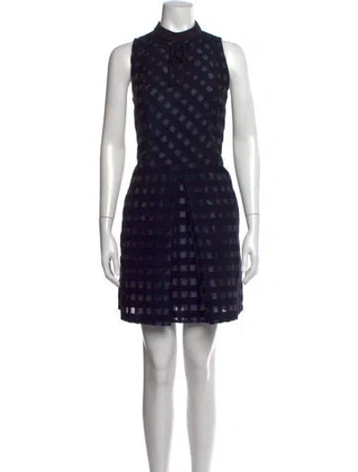 Pre-owned Erdem Patterned Mini Dress W/ Tags In Blue