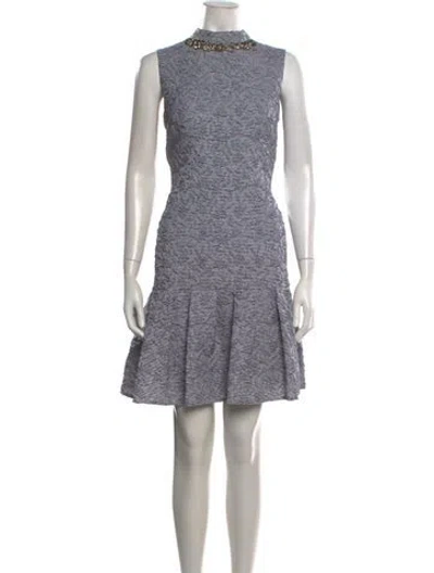 Pre-owned Erdem Patterned Mini Dress In White