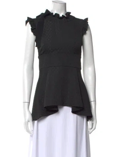 Pre-owned Erdem Patterned Sleeveless Blouse In Black
