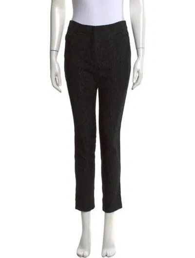 Pre-owned Erdem Patterned Straight Leg Pants In Black