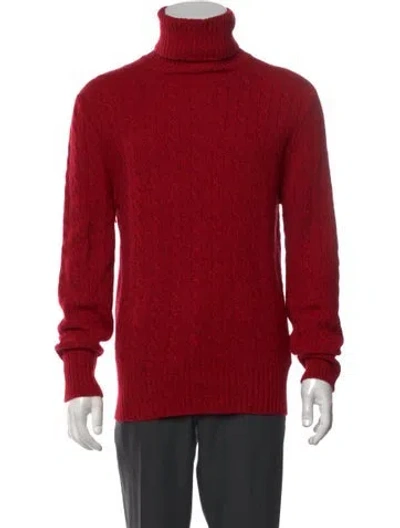 Pre-owned Erdem Patterned Turtleneck Pullover In Red