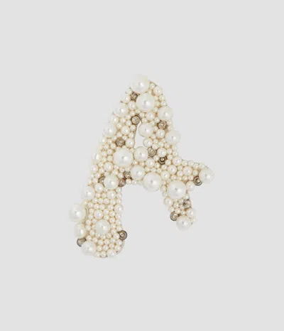 Erdem Pearl Alphabet Brooch A In Multi