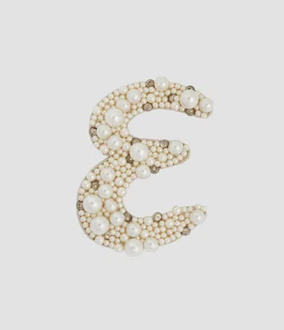 Erdem Pearl Alphabet Brooch E In Multi