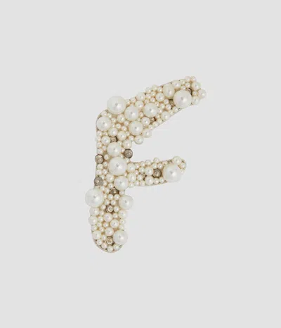 Erdem Pearl Alphabet Brooch F In Multi