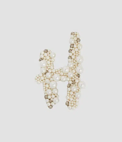 Erdem Pearl Alphabet Brooch H In Multi