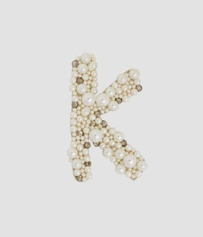 Erdem Pearl Alphabet Brooch K In Multi