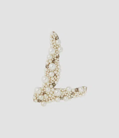 Erdem Pearl Alphabet Brooch L In Multi