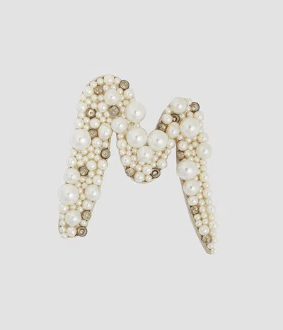 Erdem Pearl Alphabet Brooch M In Multi