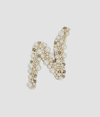 Erdem Pearl Alphabet Brooch N In Multi
