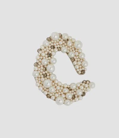 Erdem Pearl Alphabet Brooch O In Multi