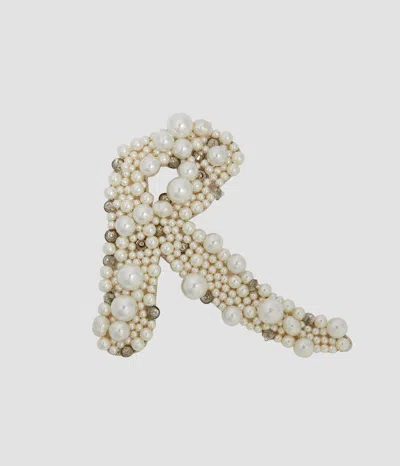 Erdem Pearl Alphabet Brooch R In Multi