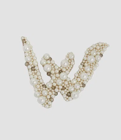 Erdem Pearl Alphabet Brooch W In Multi