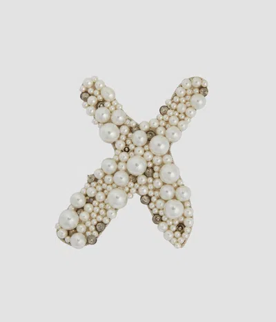 Erdem Pearl Alphabet Brooch X In Multi