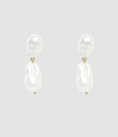 Erdem Pearl Drop Earrings In White